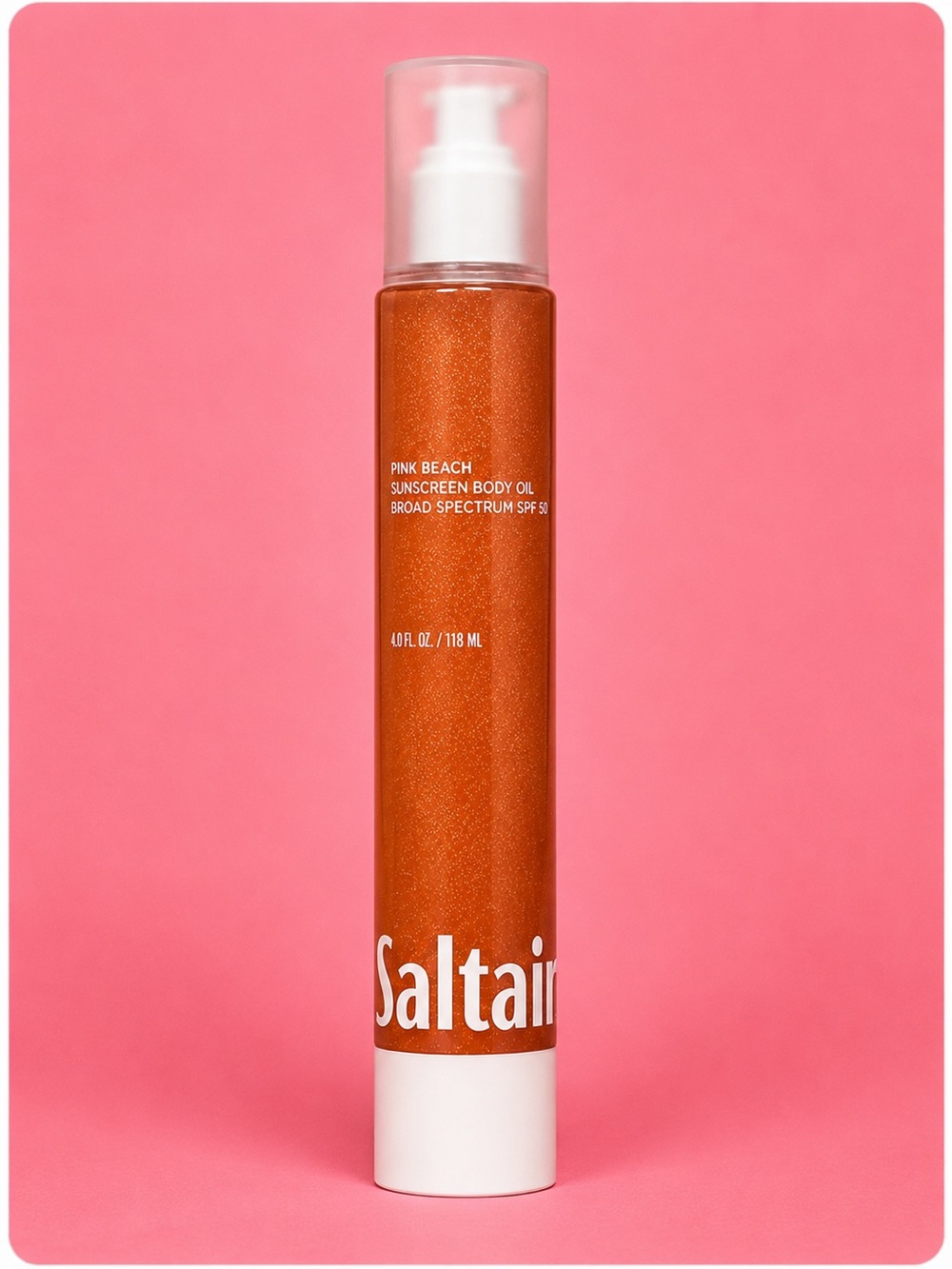 Saltair Pink Beach Shimmering Sunscreen Body Oil - Shimmery Copper Bottle